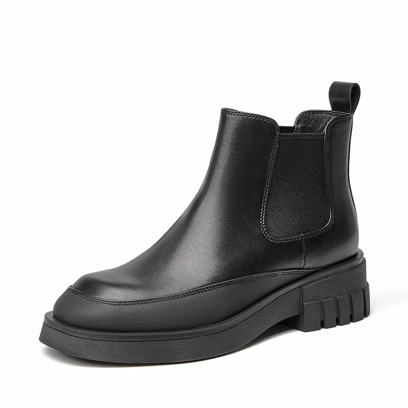 BeauToday Platform Mixed Color Ankle Boots for Women