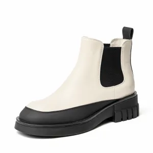 BeauToday Platform Mixed Color Ankle Boots for Women