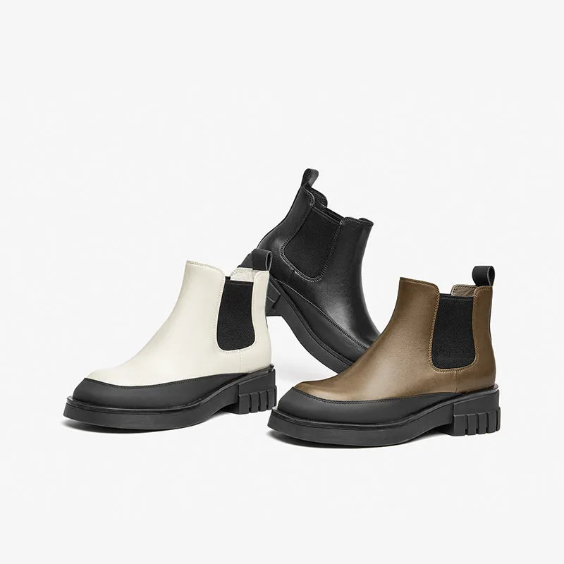 BeauToday Platform Mixed Color Ankle Boots for Women