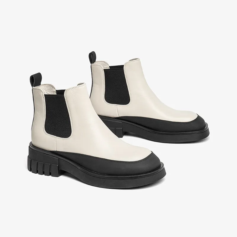 BeauToday Platform Mixed Color Ankle Boots for Women