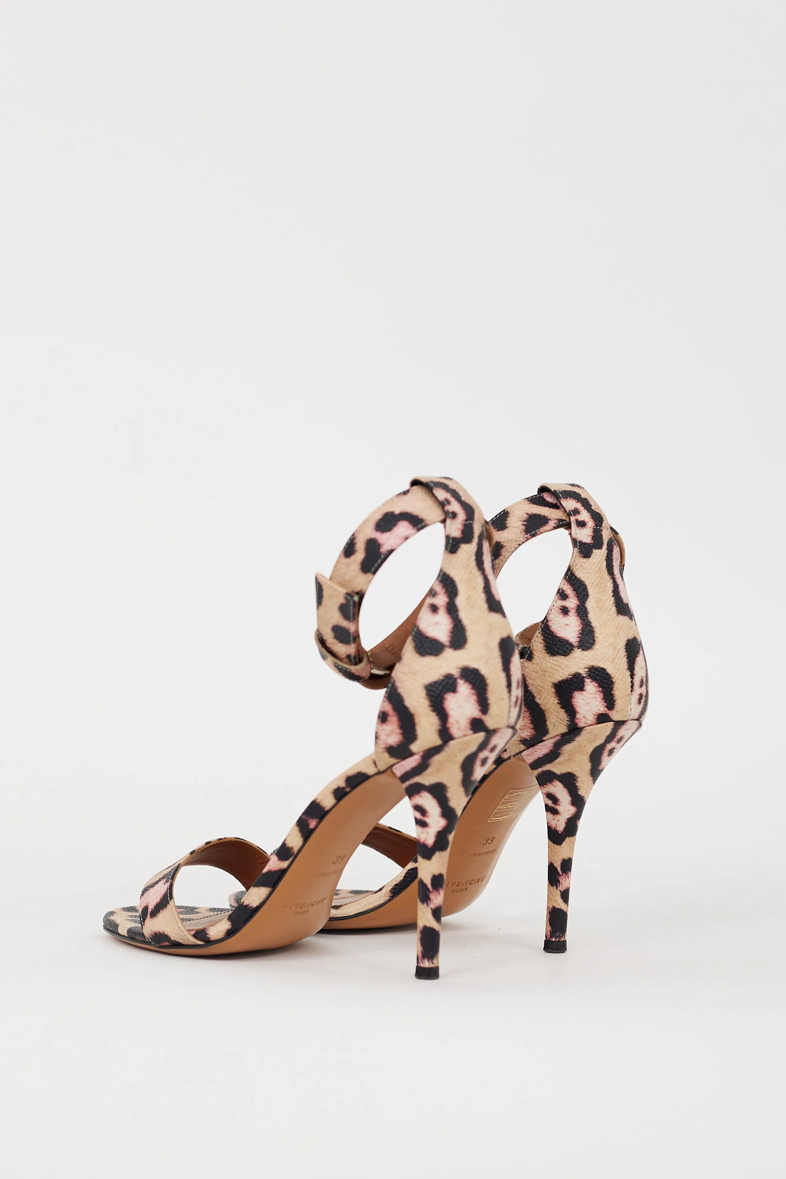 Beige & Multi Printed Leather Infinity Retra Heel