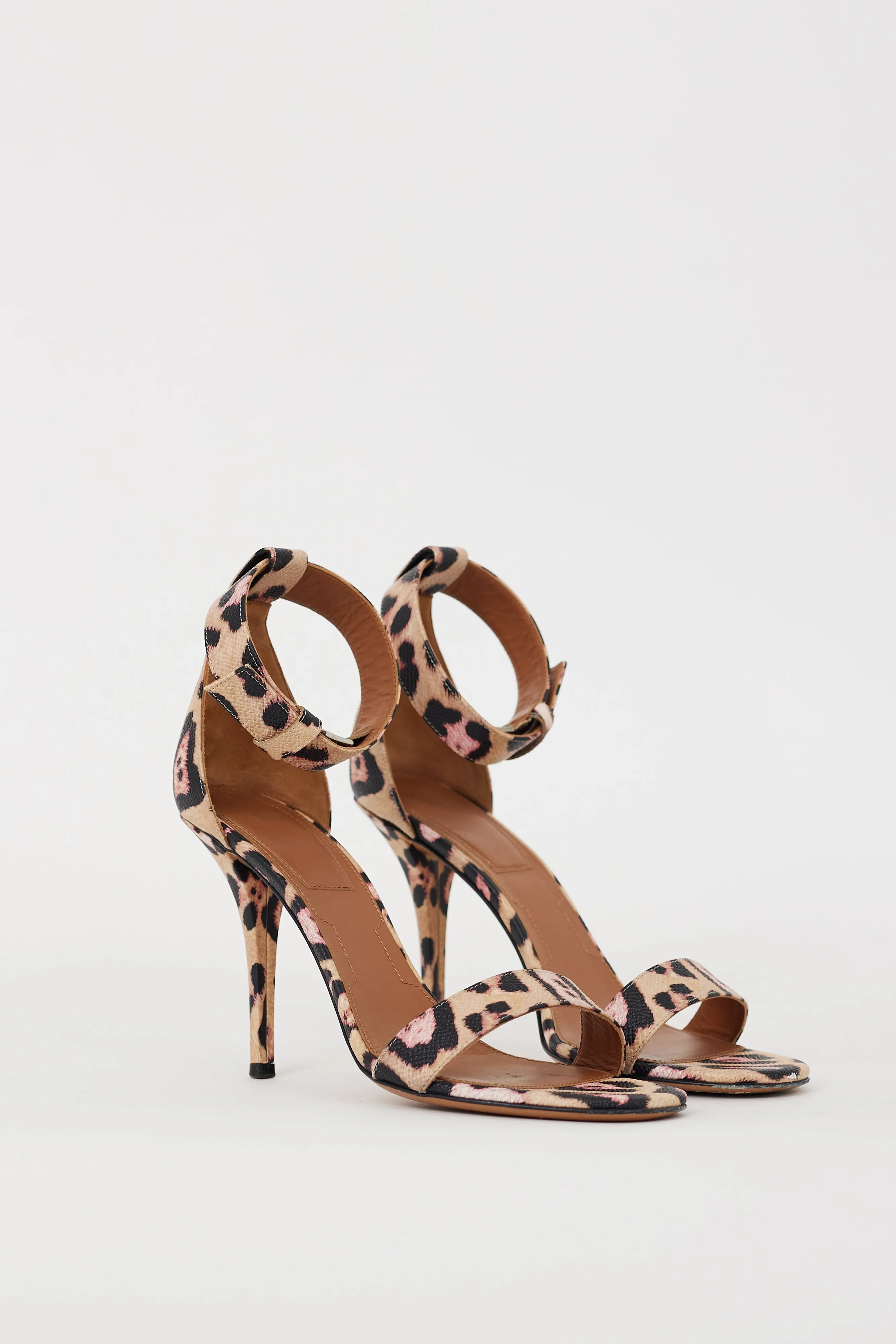 Beige & Multi Printed Leather Infinity Retra Heel