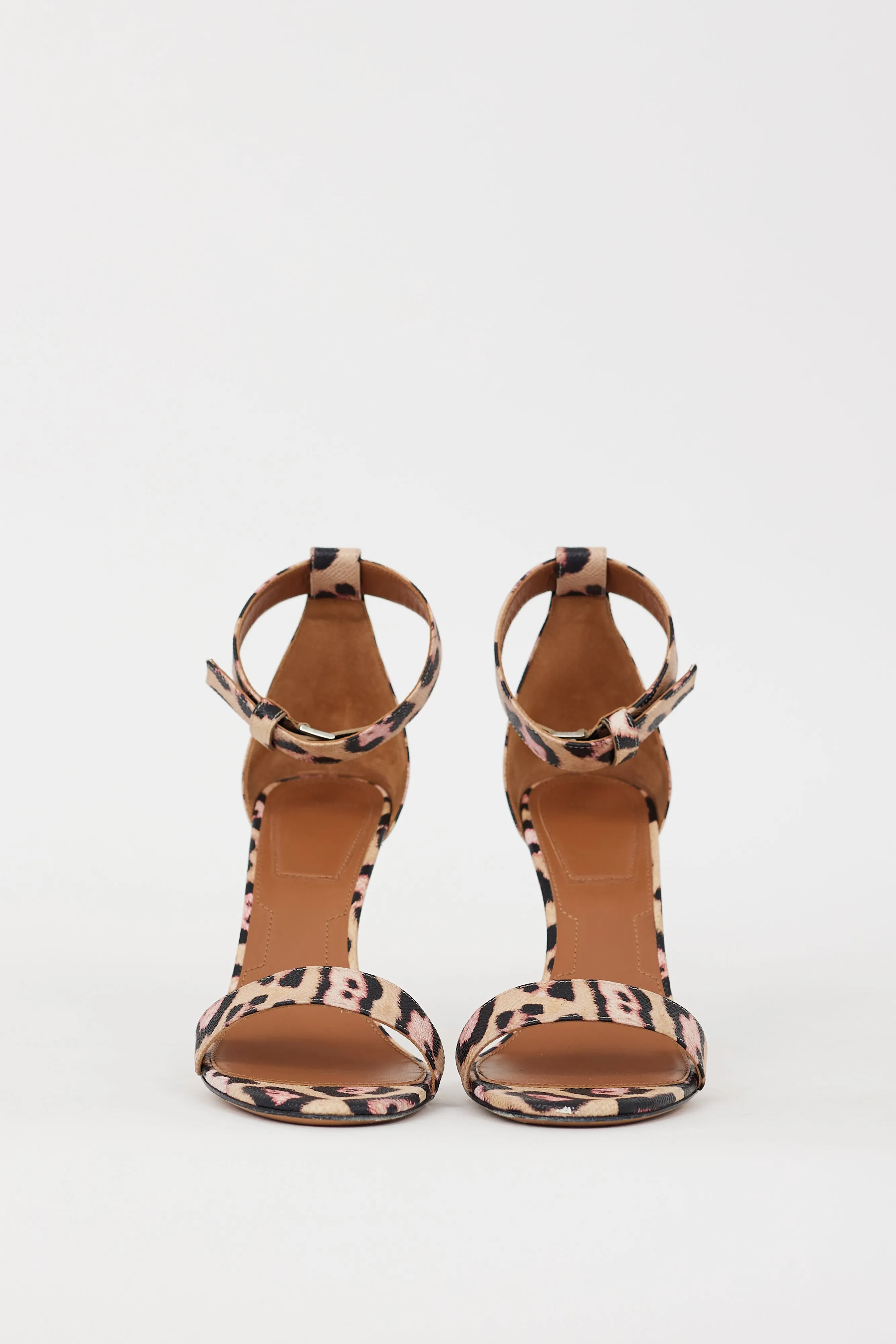 Beige & Multi Printed Leather Infinity Retra Heel