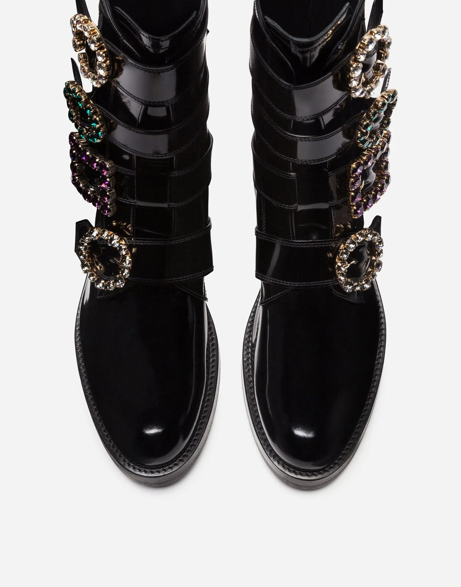 Bejeweled Buckles Combat Boots