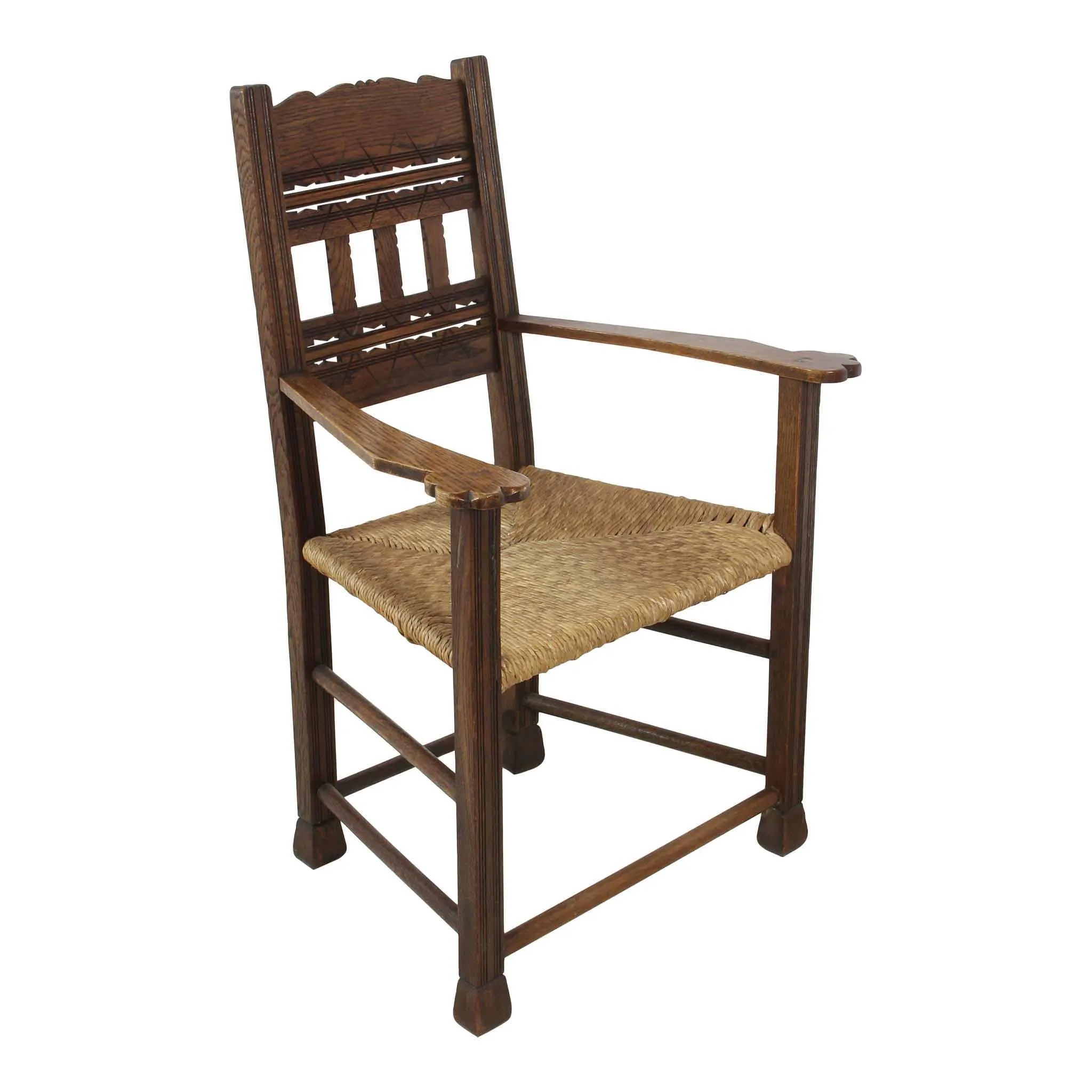Belgian Armchair with Rush Seat