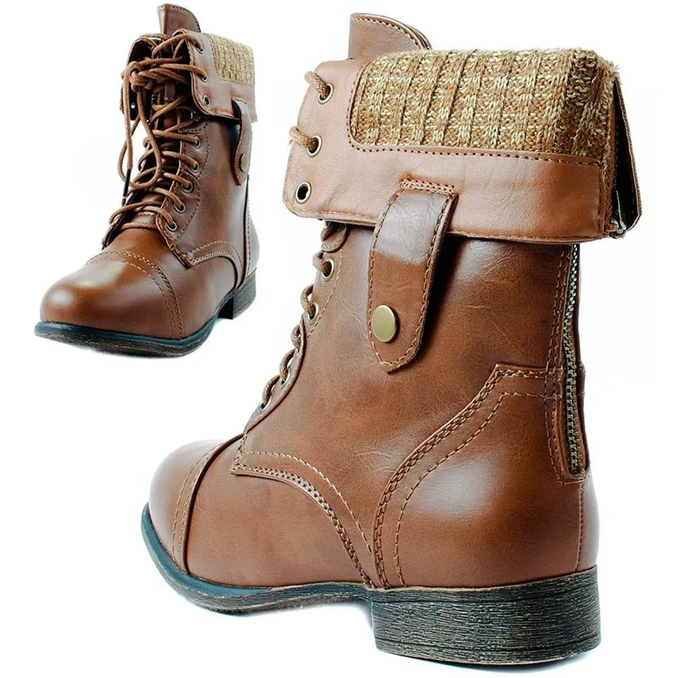Beyonce Tan Combat Boots