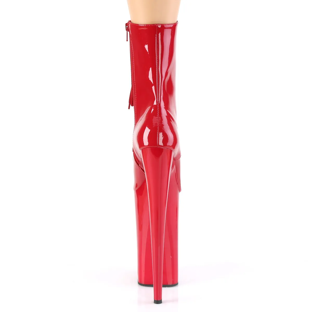 Beyond 1020 Red Patent 10" Heel Ankle Boots