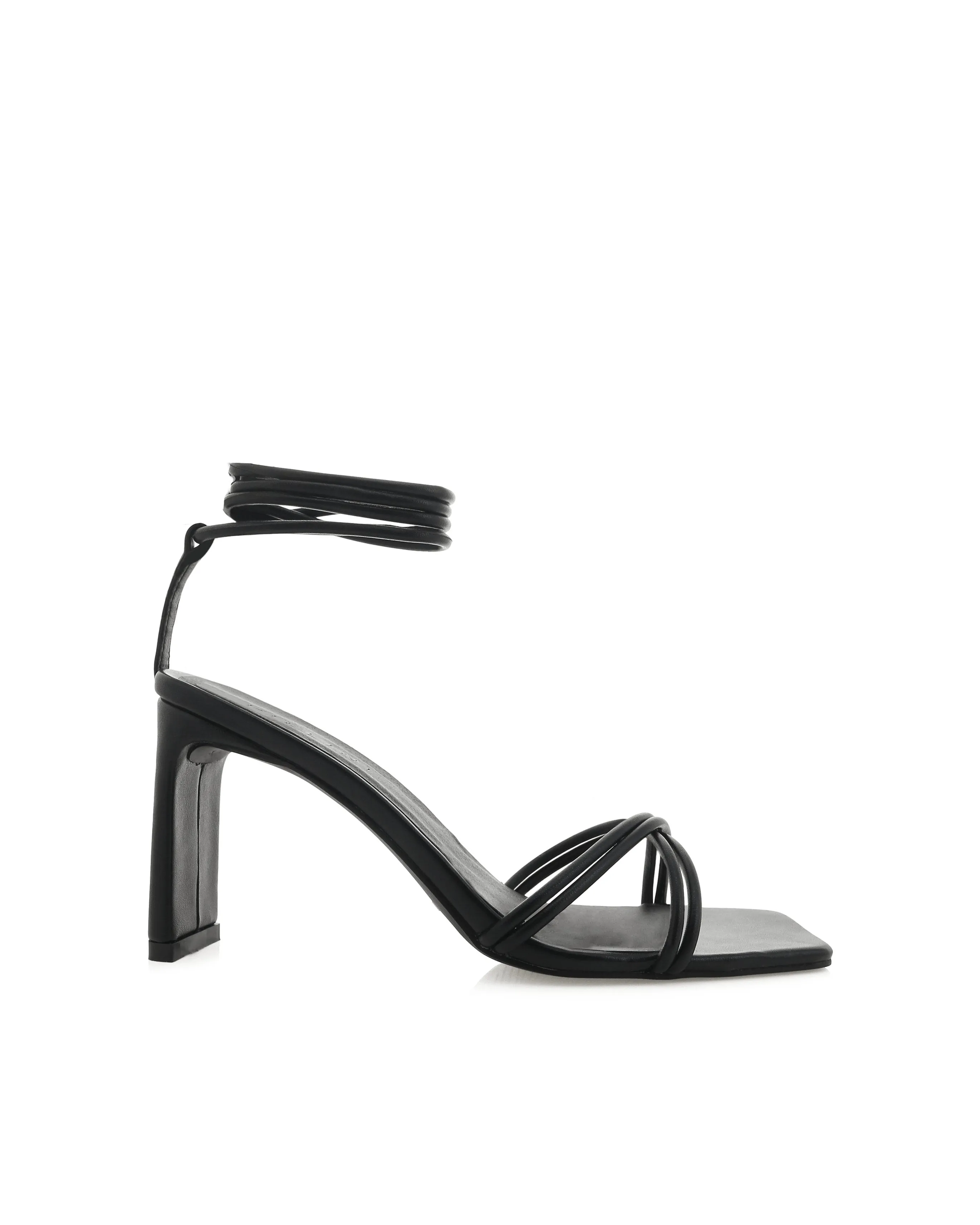 Billini Katrina Lace Up Strappy Heels - Black