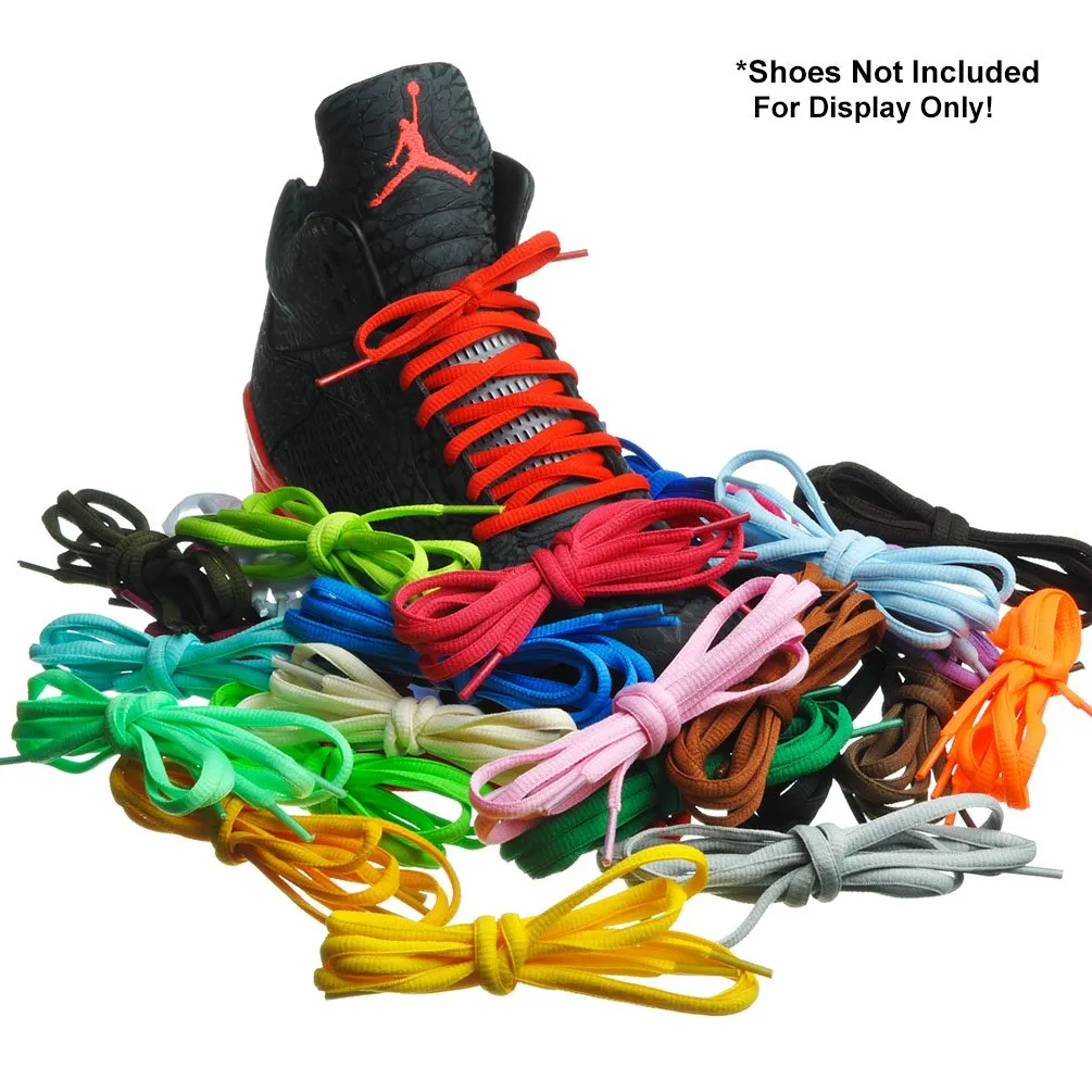 BIRCH's Oval Shoelaces 27 Colors Half Round 1/4" Shoe Laces 4 Different Lengths 29.5"(75cm) S Azure