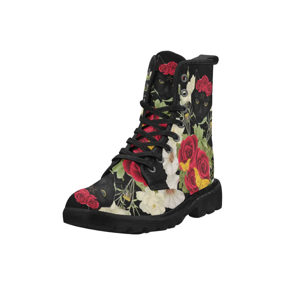 Black Cat Soul Unisex Combat Boots,  Witchy Clothing, Boots, Witchy Boots, Black Cat, Boots, Witchcraft, Wicca,