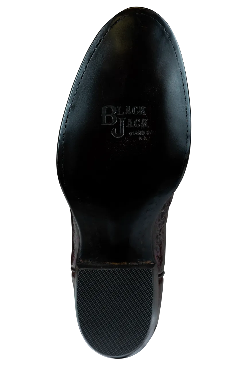 Black Jack Select Caiman Belly Cowboy Boots - Italian Red