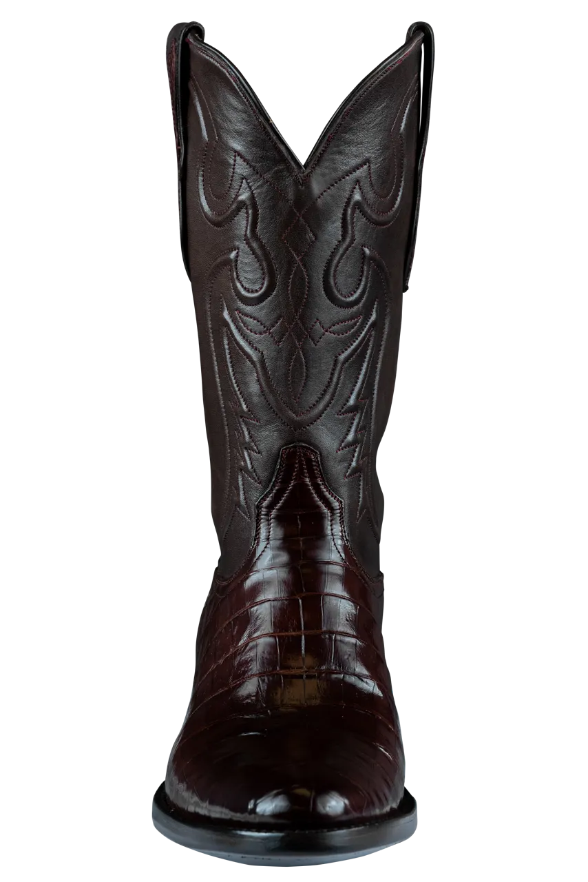 Black Jack Select Caiman Belly Cowboy Boots - Italian Red