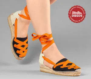 Black Lola low wedge Pamplona espadrilles