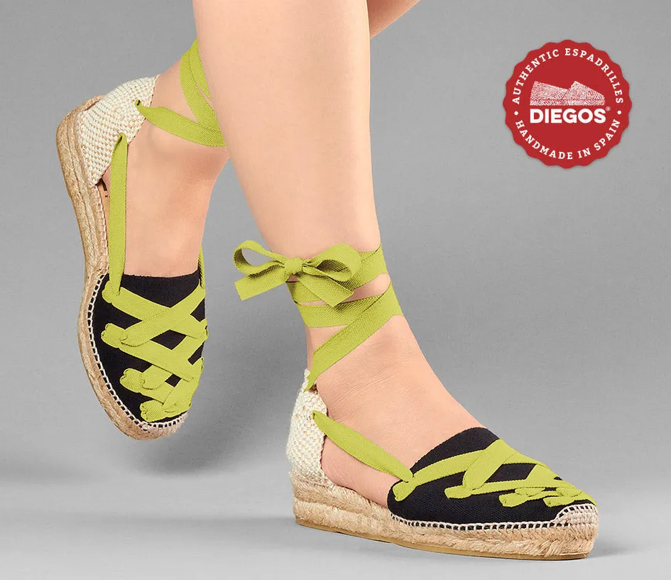 Black Lola low wedge Pamplona espadrilles