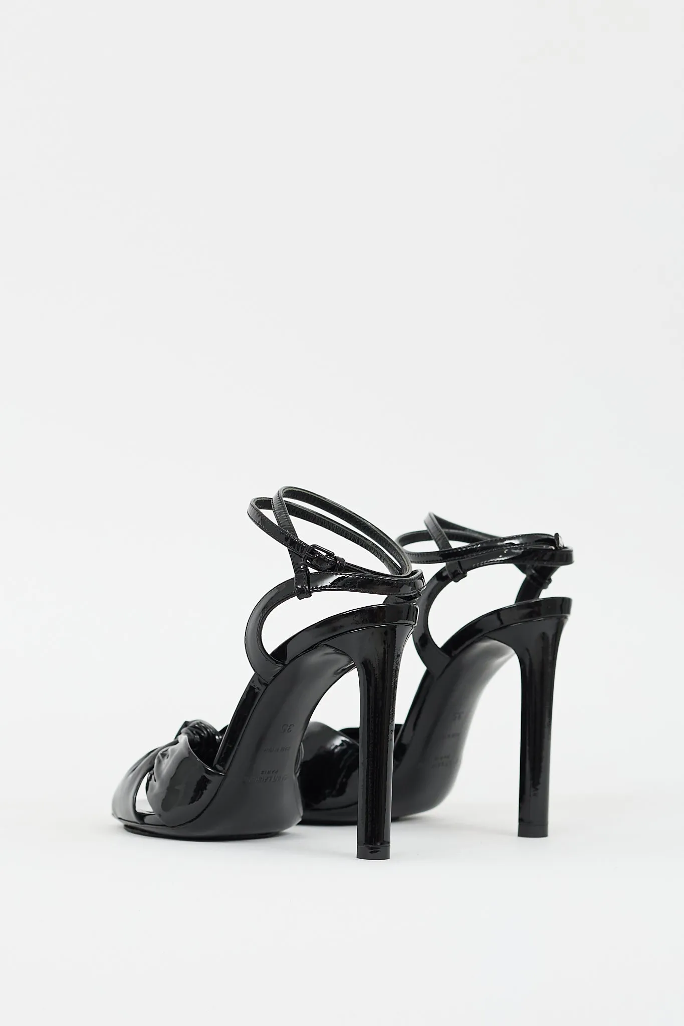 Black Patent Leather Amy Knotted Heel