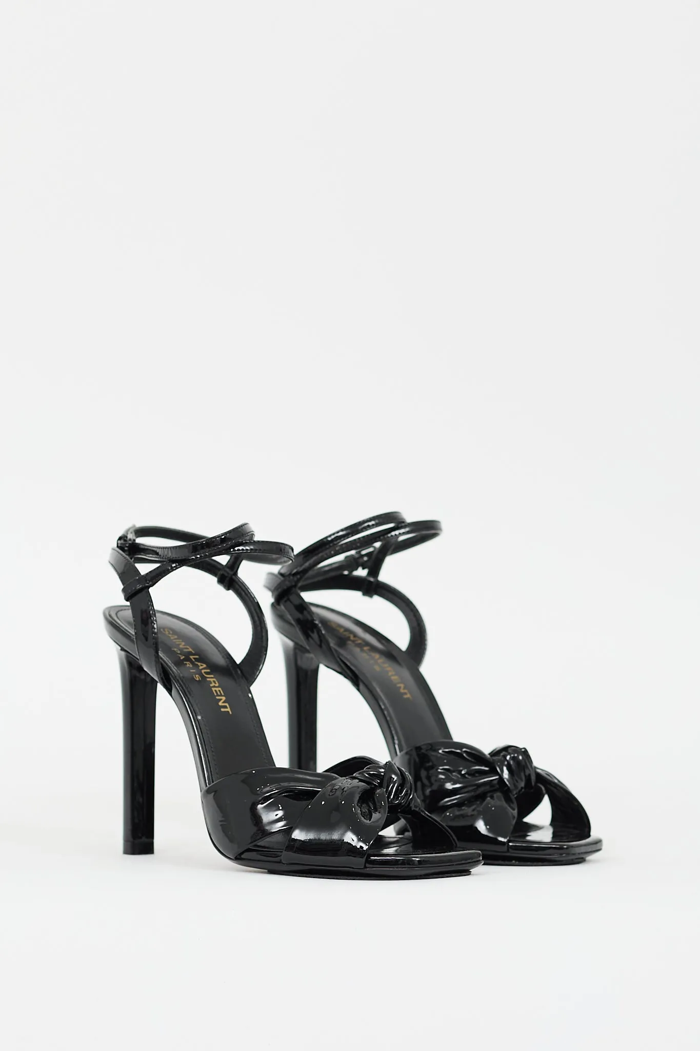 Black Patent Leather Amy Knotted Heel