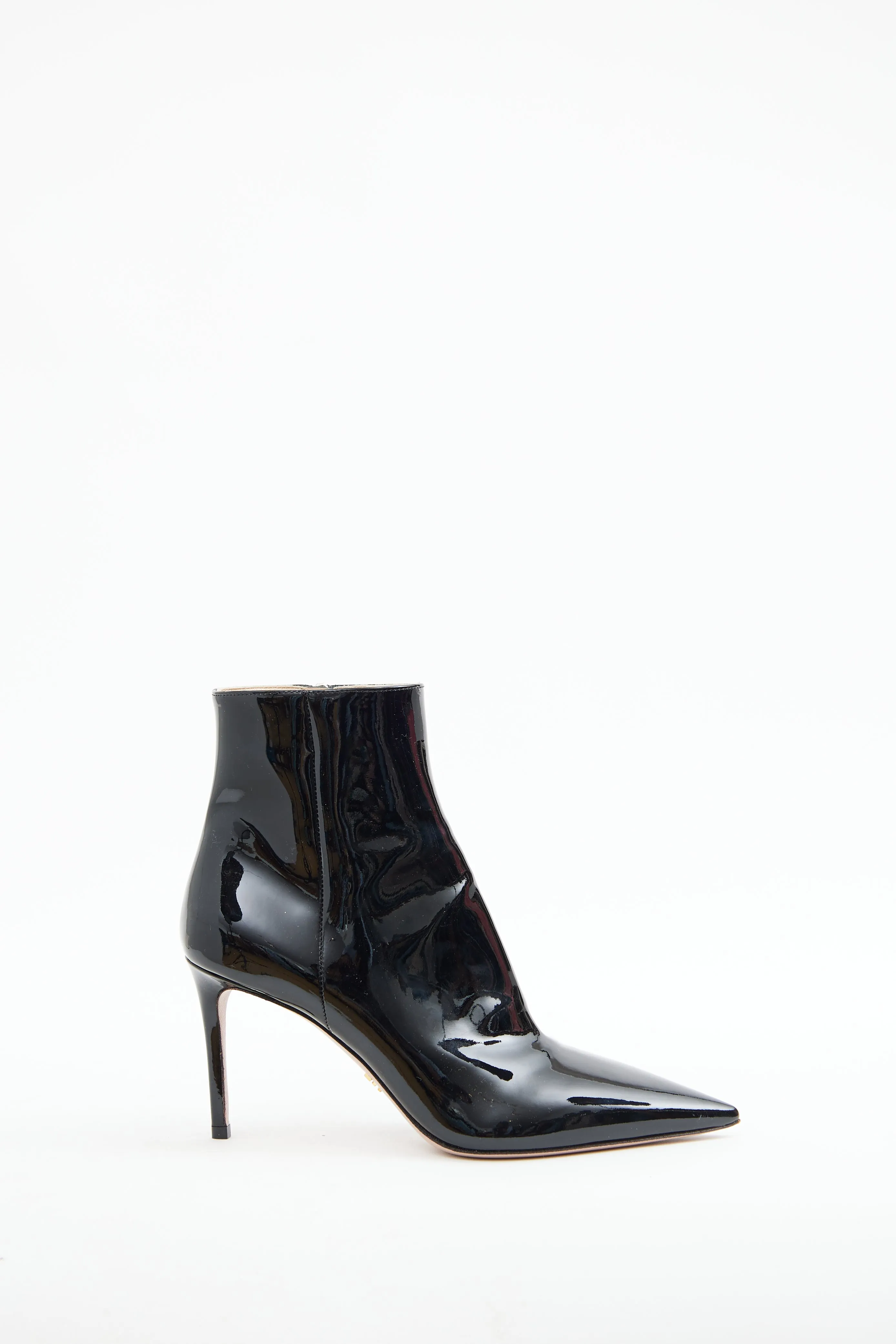 Black Patent Point Bootie