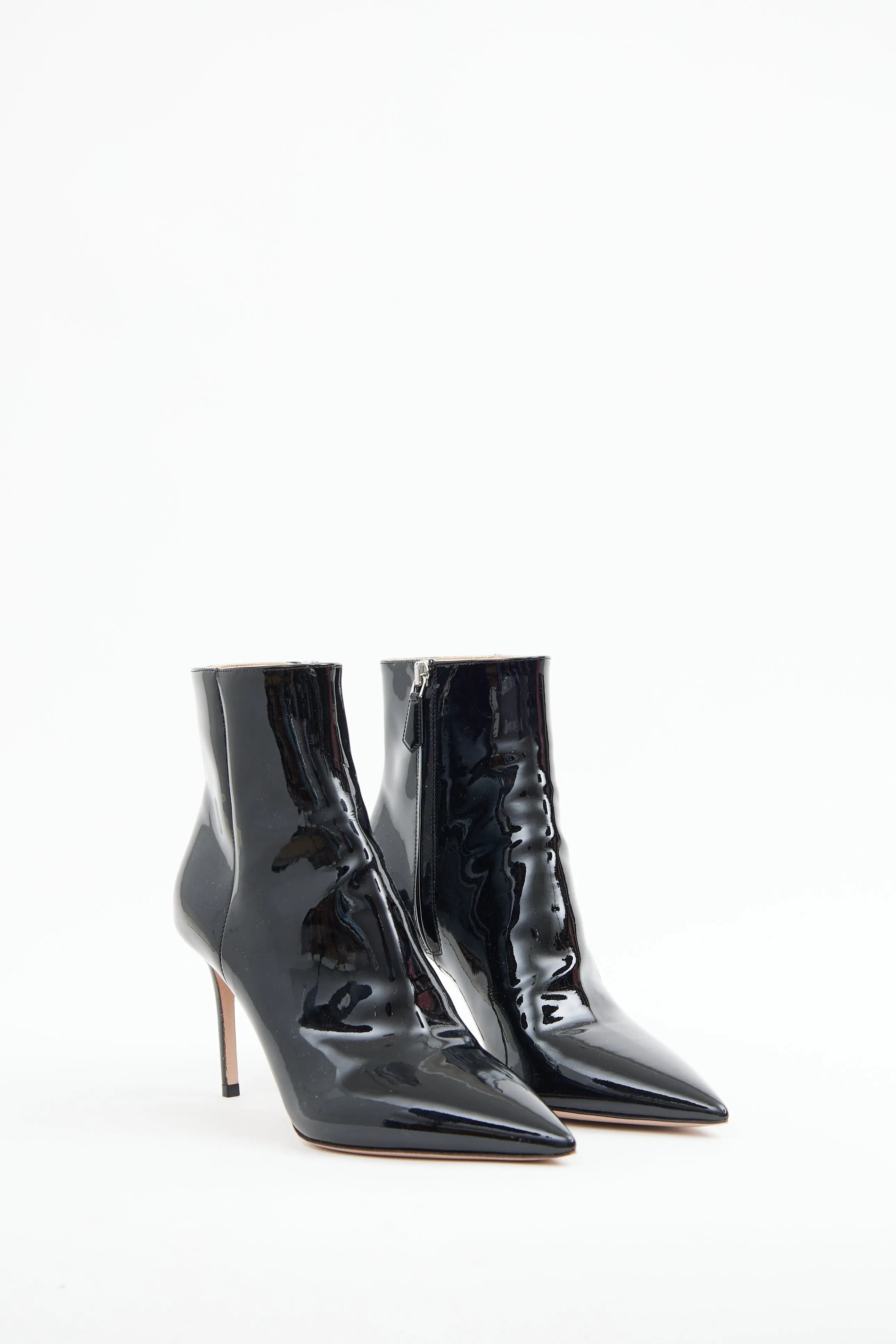 Black Patent Point Bootie