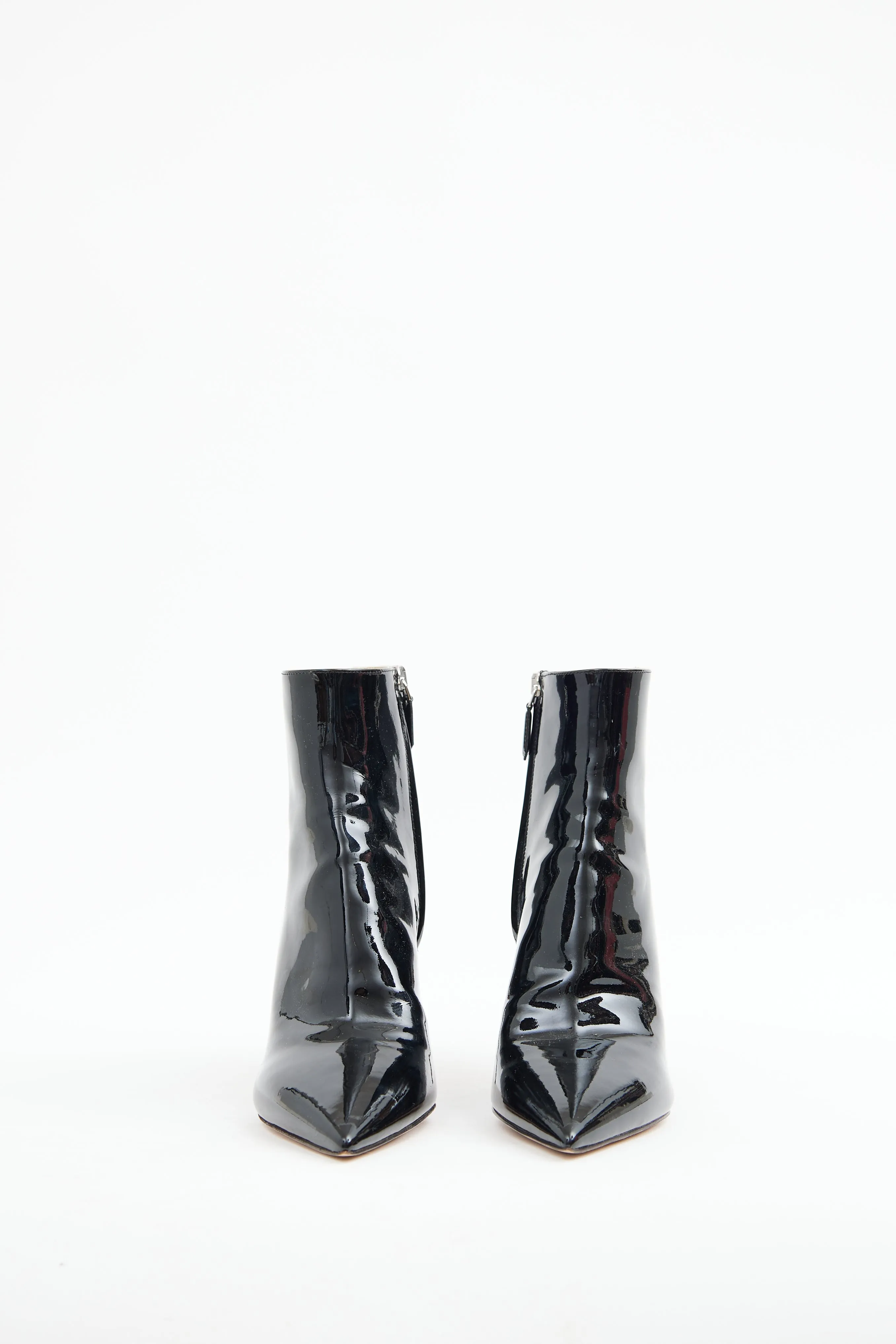 Black Patent Point Bootie