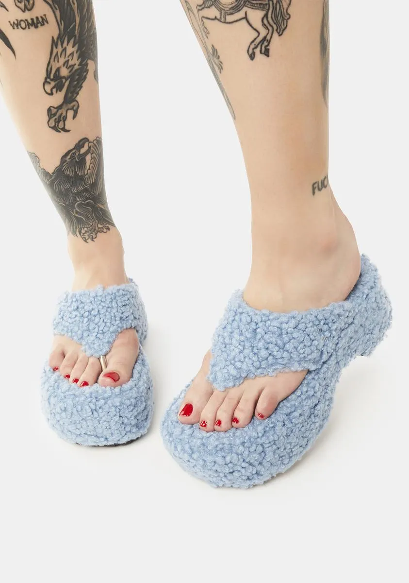 Blue Motor Flip Flops