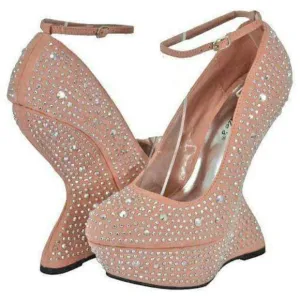 Blush Ankle Strap Wedges