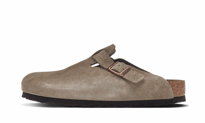 Boston Soft Footbed Suede Taupe Functional Comfort Shoes Breathable Comfort Slides