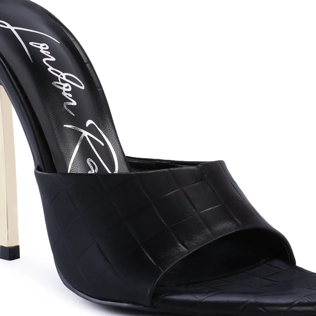 Bottoms Up Pointed High Heel Sandal in Black