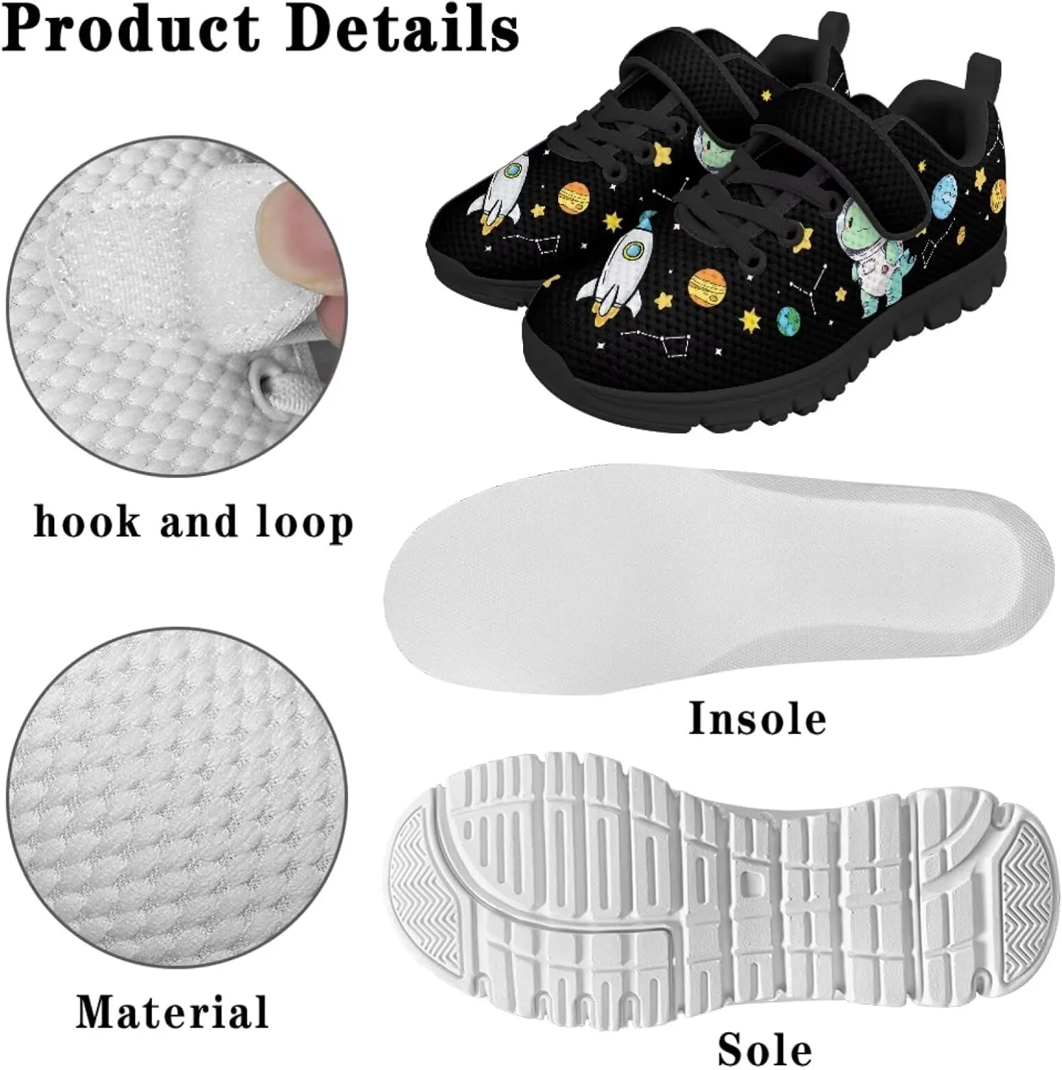 Boys Animal Sneakers Lightweight Single Buckle Sports Shoes Breathable Mesh Shoes for Running Tennis Walking