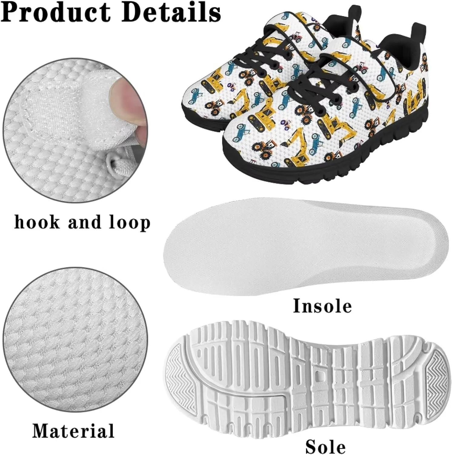 Boys Animal Sneakers Lightweight Single Buckle Sports Shoes Breathable Mesh Shoes for Running Tennis Walking