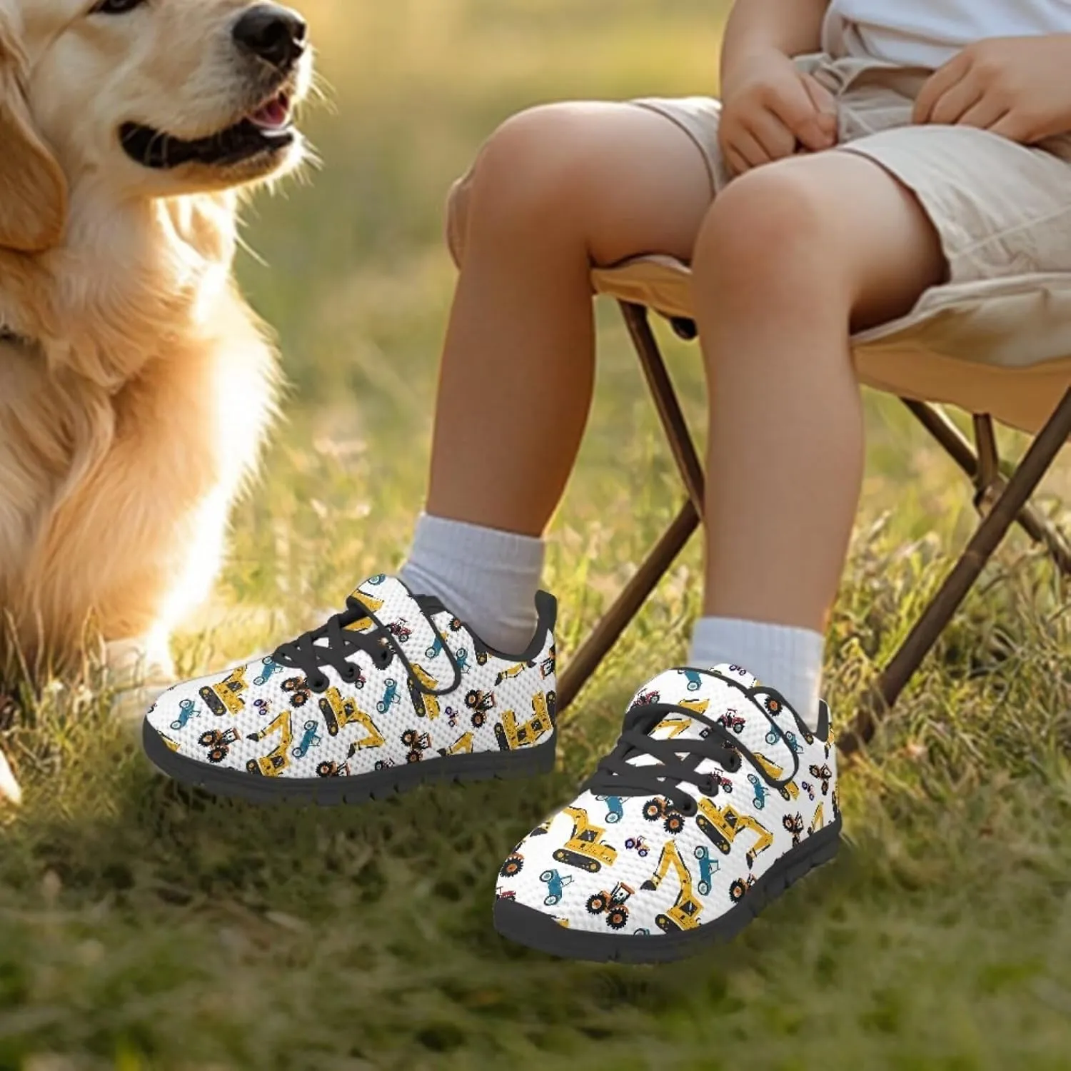 Boys Animal Sneakers Lightweight Single Buckle Sports Shoes Breathable Mesh Shoes for Running Tennis Walking