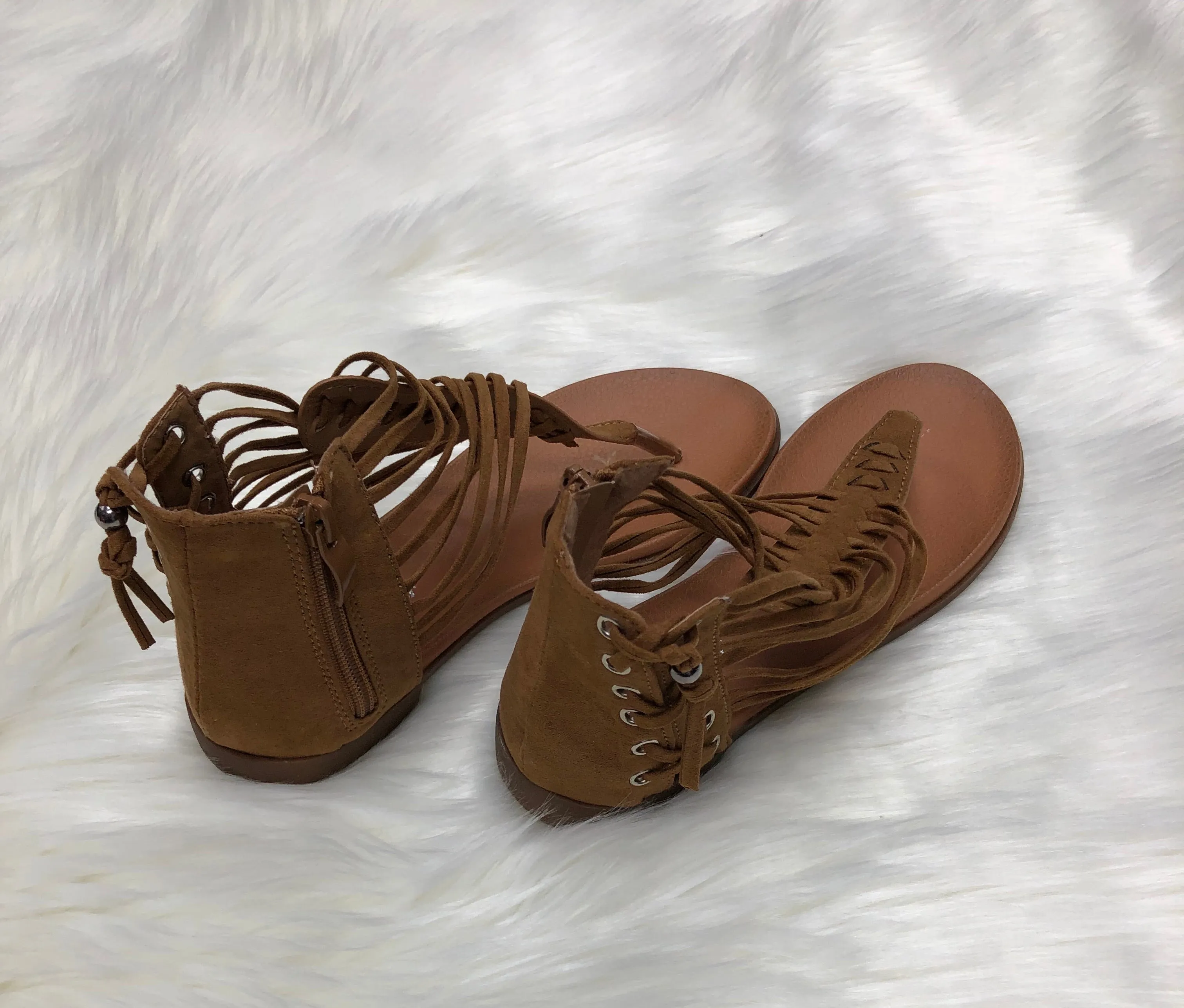 Braided ankle sandals