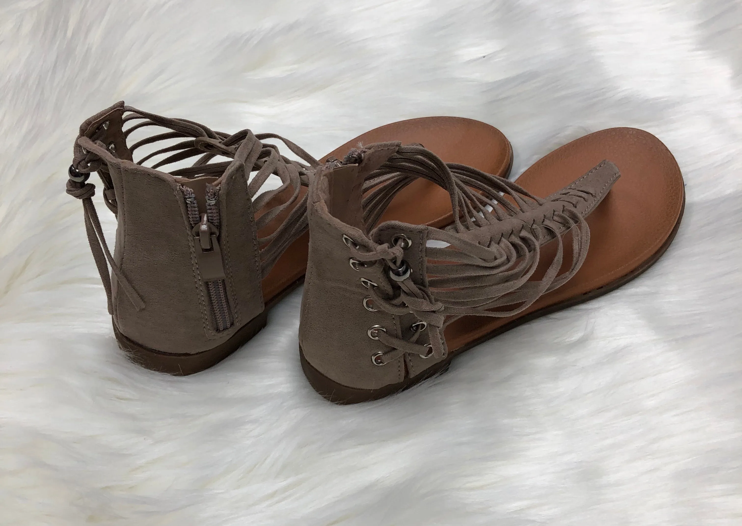Braided ankle sandals