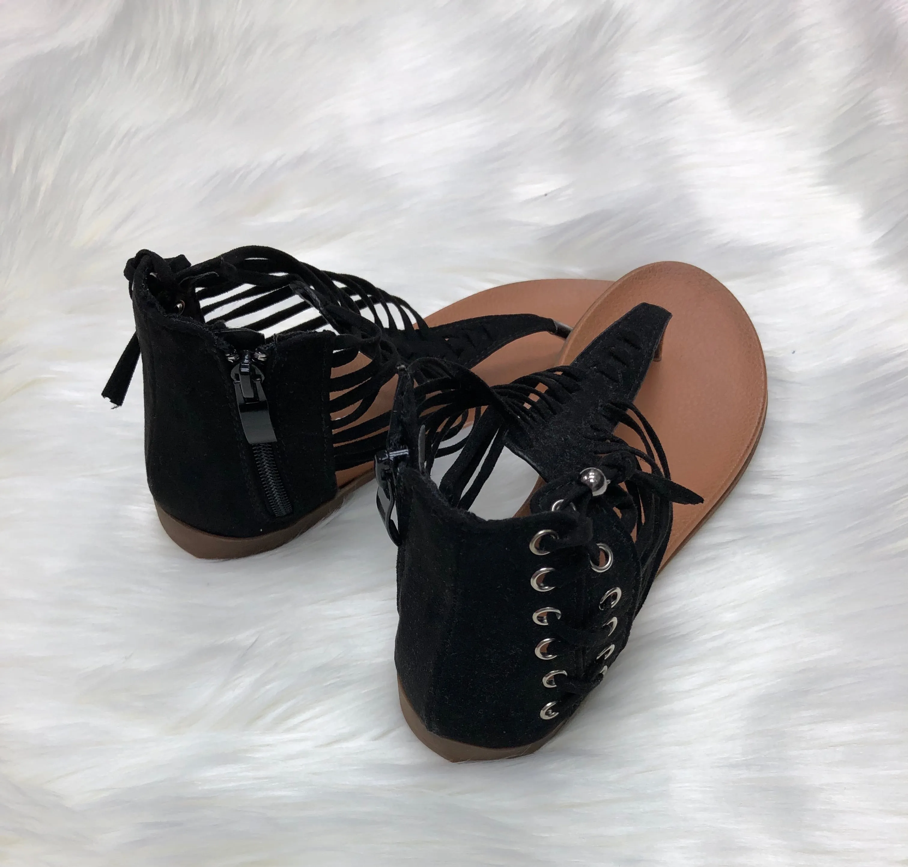 Braided ankle sandals