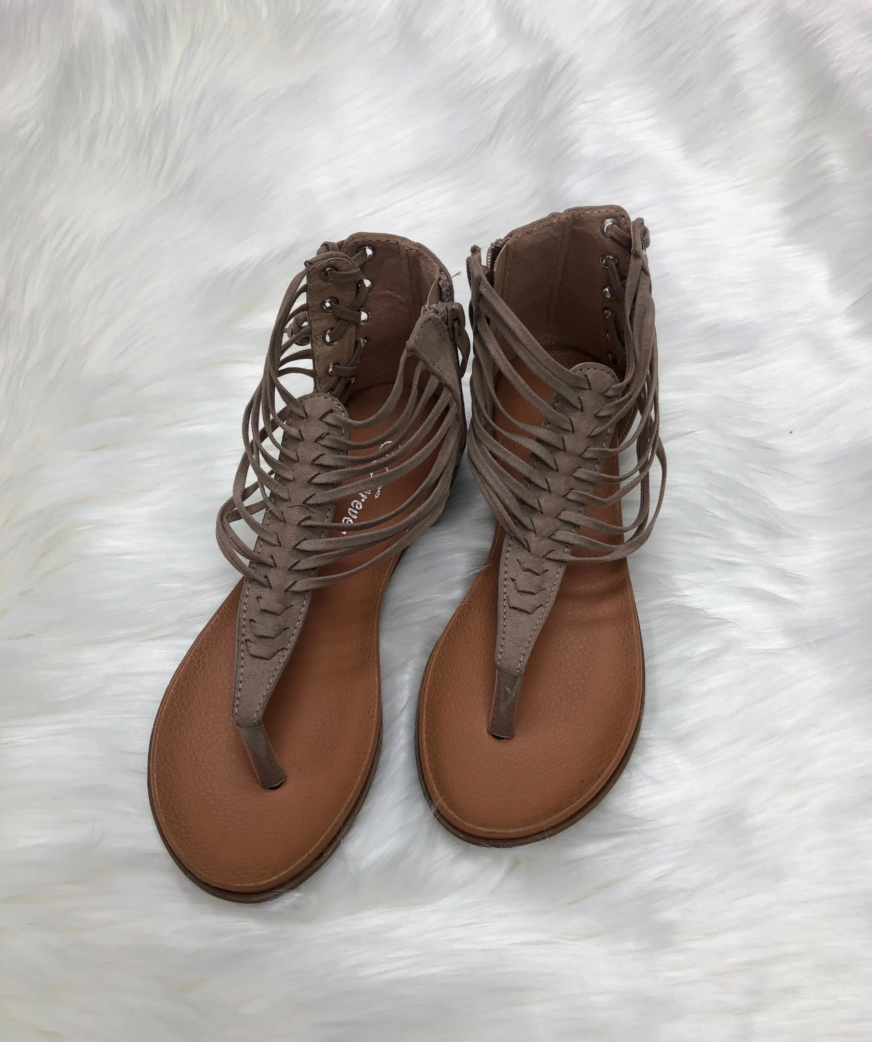 Braided ankle sandals