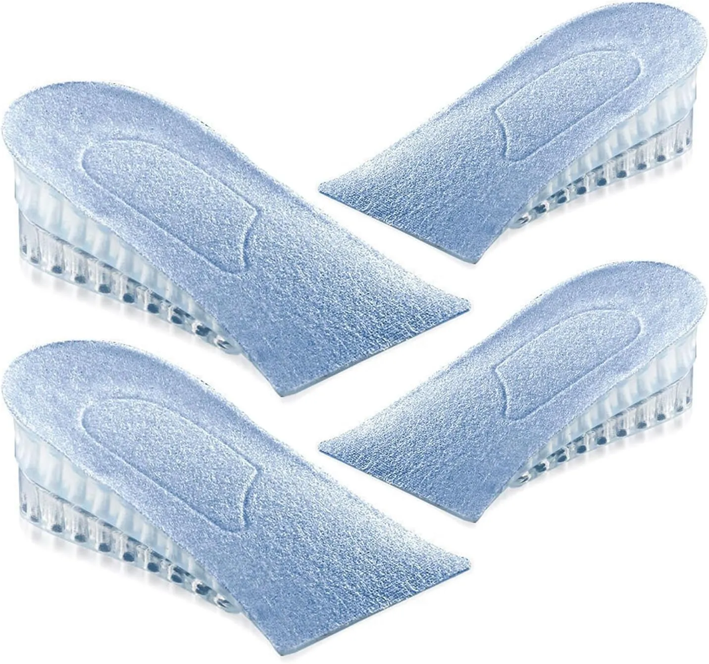 [Brand] 2 Pairs 5cm Height Increase Insoles  2-Layer Elastic Shock Absorbing Heel Lift, Air Cushion Taller Shoes Insoles for Sports & Casual Shoes