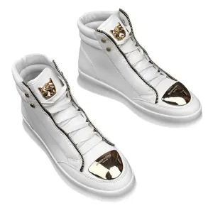Brand Casual Sneakers for Men - Fashionable Ankle Boots with Leopard Platform, Designer Original