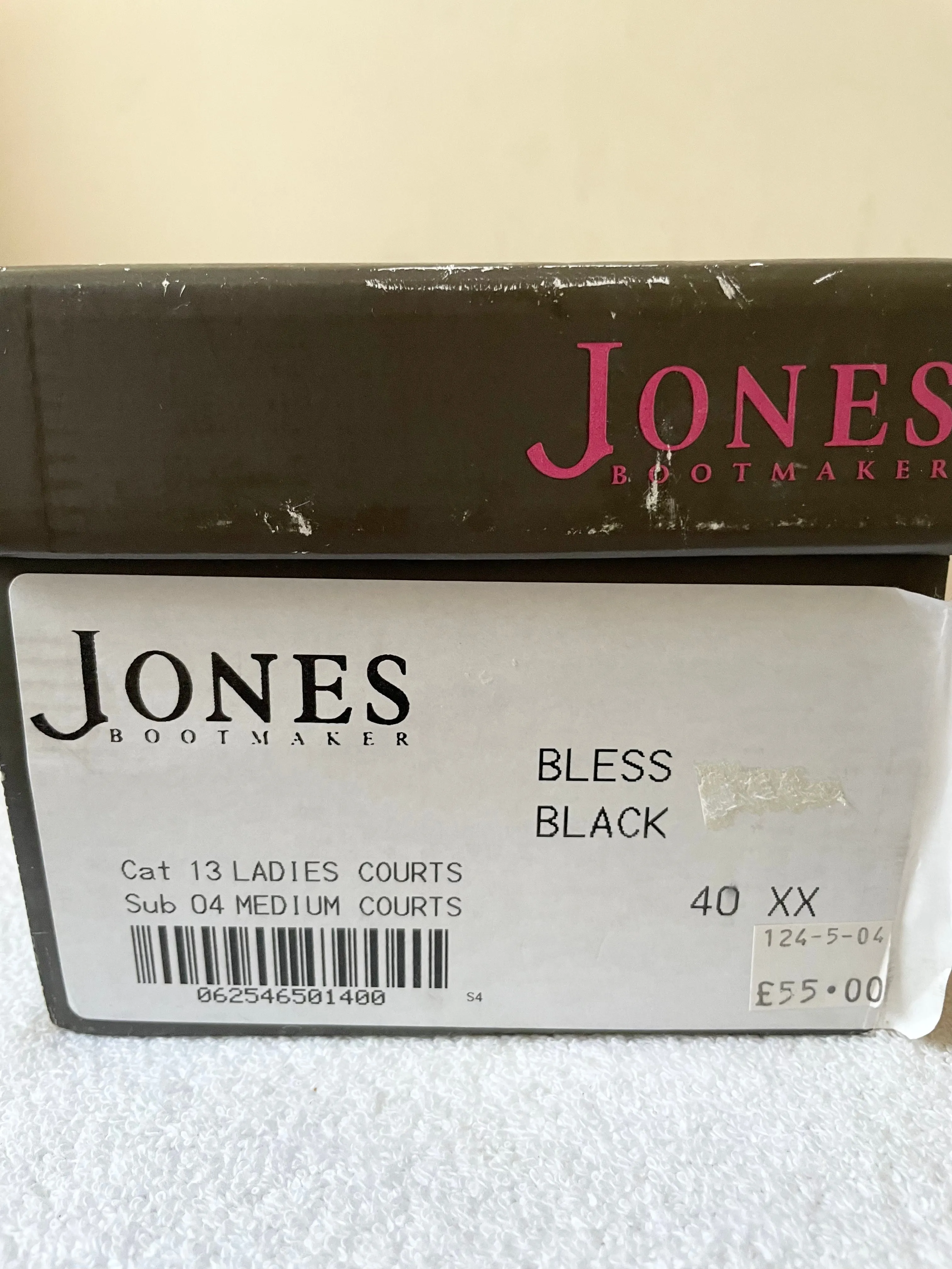 BRAND NEW JONES THE BOOTMAKER BLESS BLACK LEATHER SLINGBACK HEELS SIZE 7/40