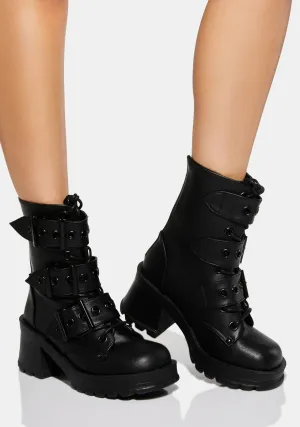 Bratty-118 Buckle Boots