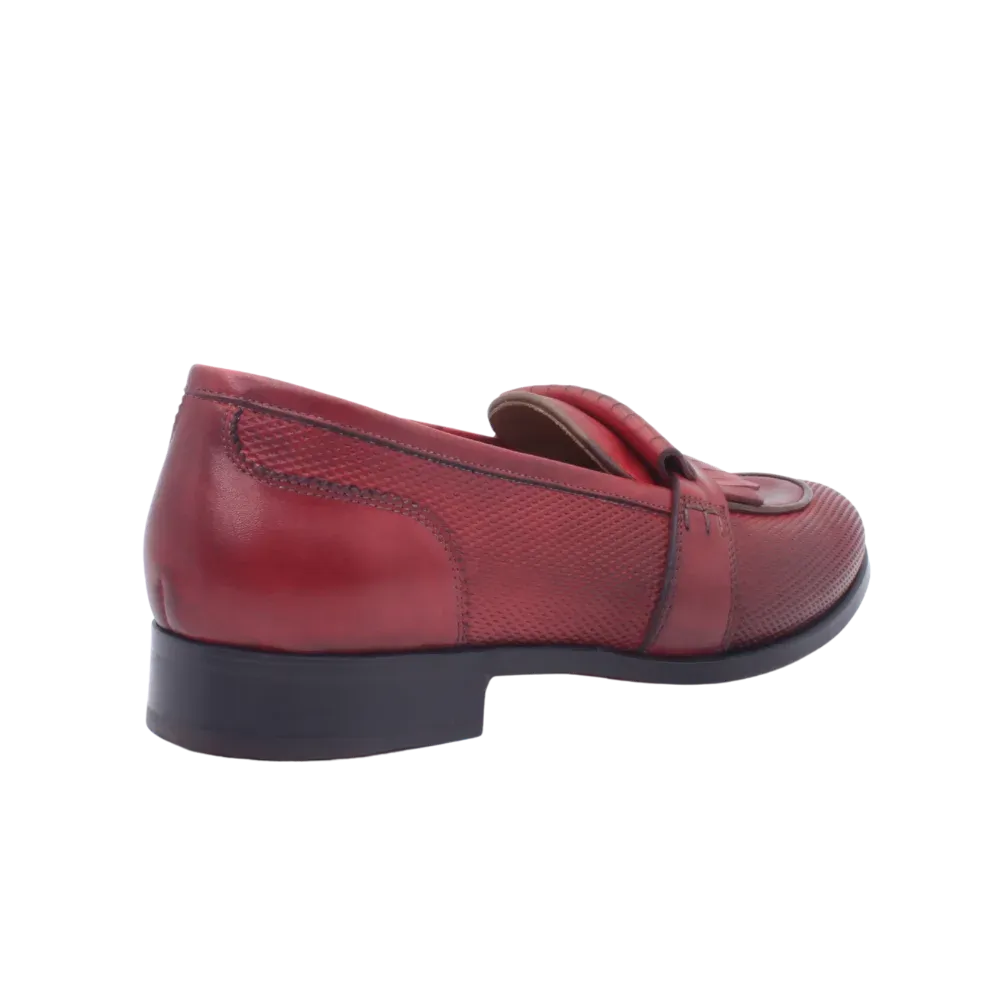 BRD10690 Womens' Moccasin in Calf Leather Rosso (BRD10690)