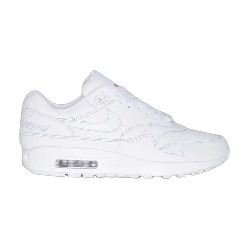 running on hilly terrain shoes Nike Air Max 1 '87 SP Supreme Triple White