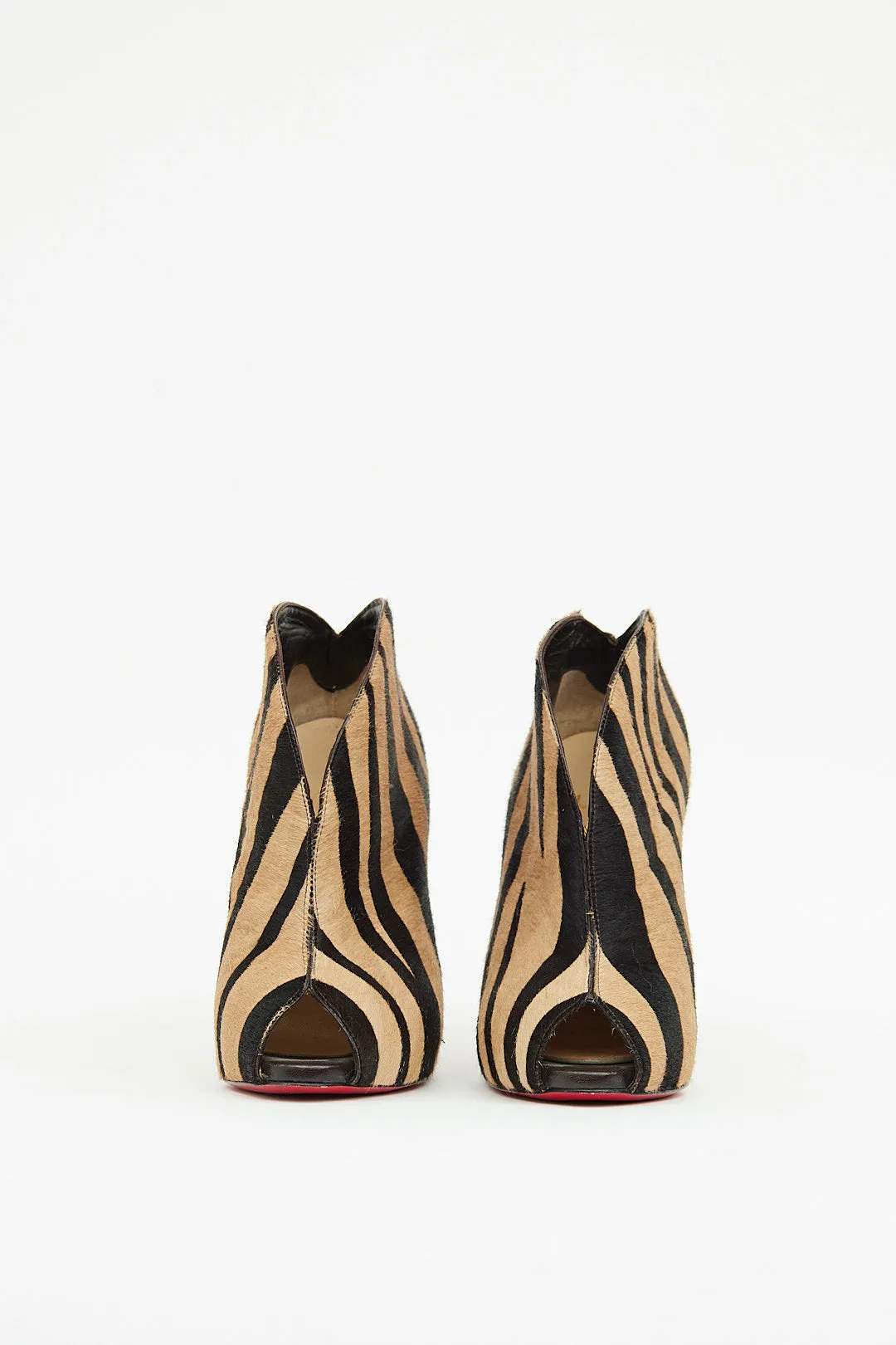 Brown Print Calfhair Booties
