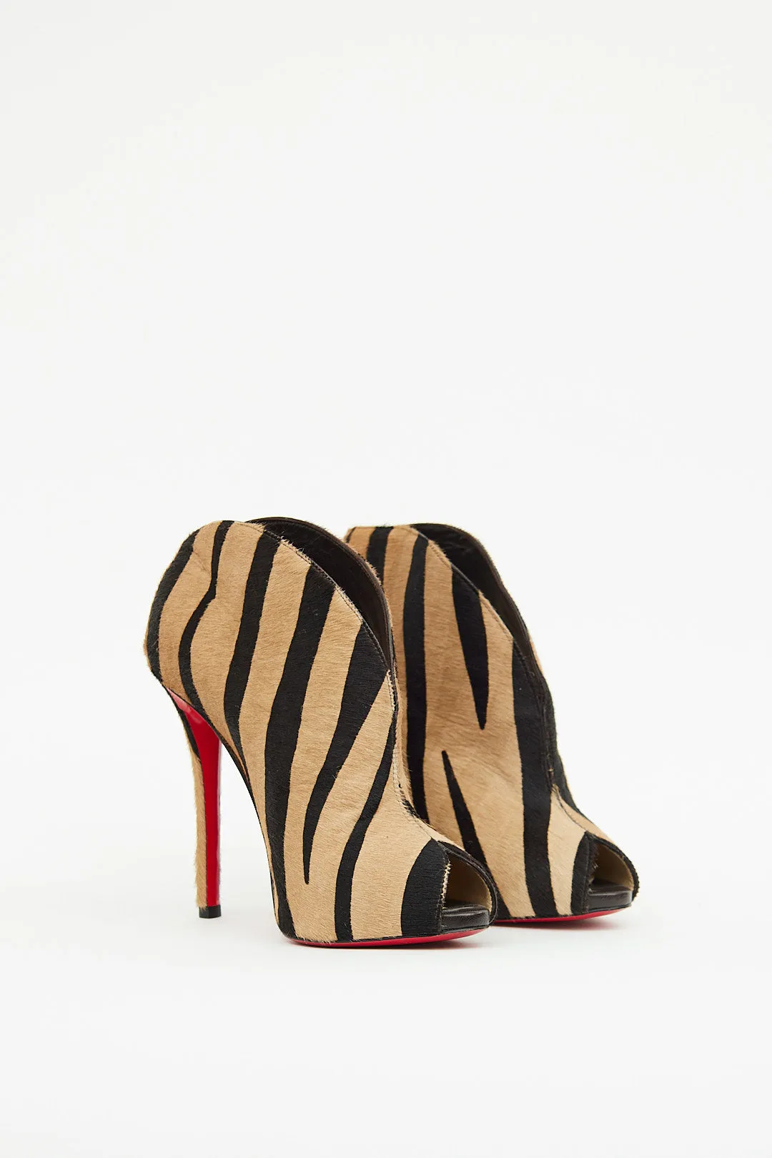Brown Print Calfhair Booties