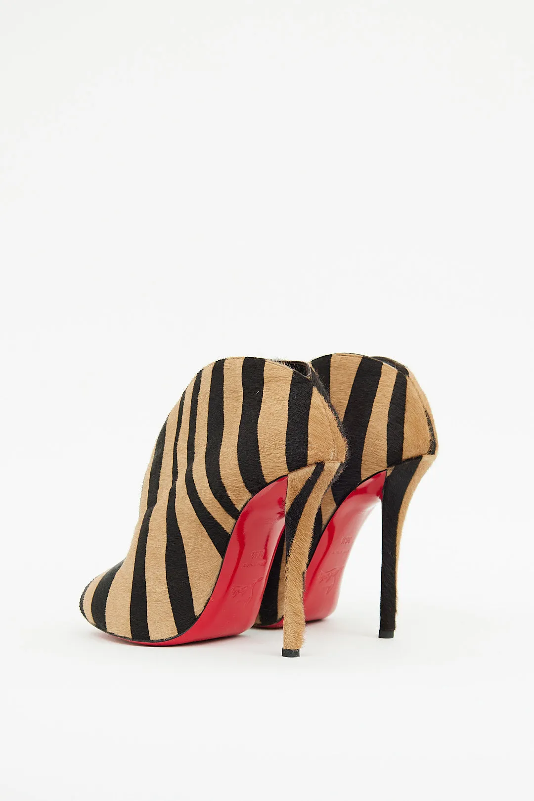 Brown Print Calfhair Booties