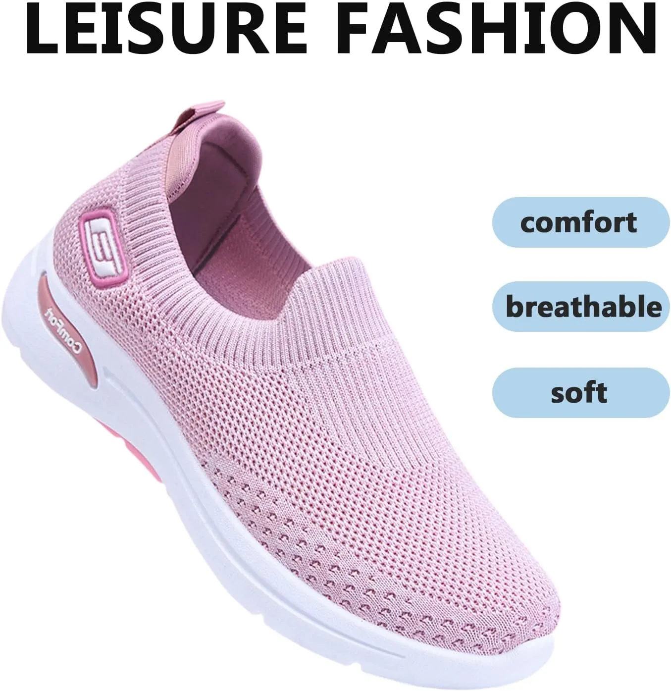 Buhelyc Women Walking Shoes Slip on Sneakers reathable Mesh Sneakers Lightweight Comfortable Casual Sports Shoes