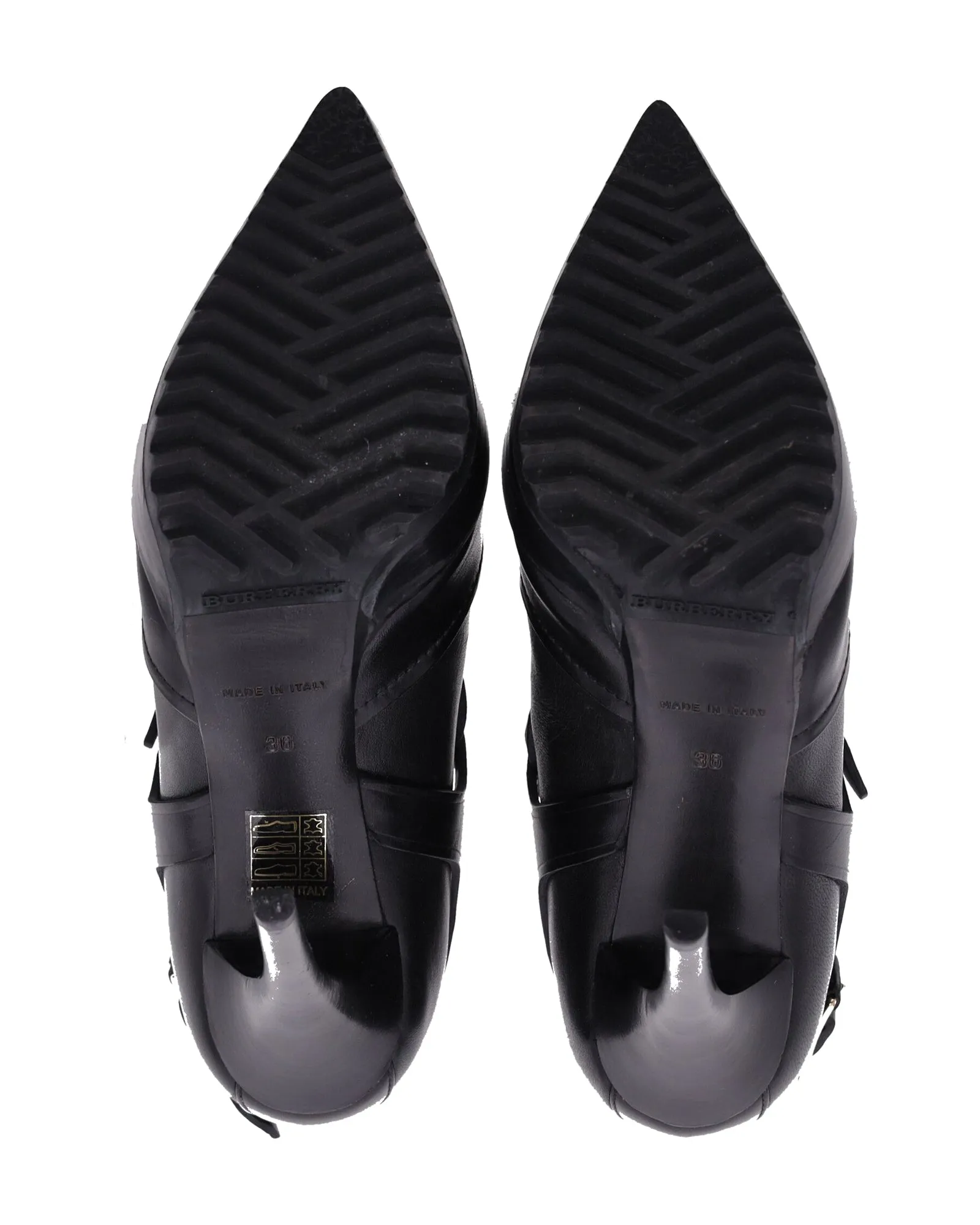 Burberry Moto Ankle Booties in Black Leather