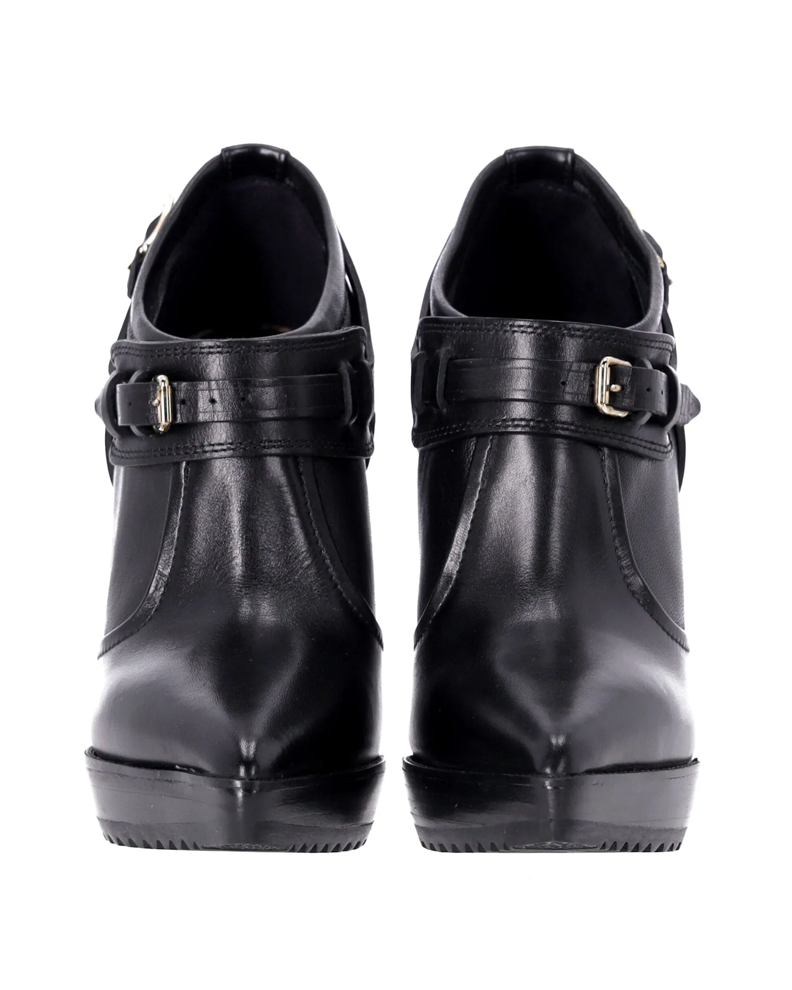 Burberry Moto Ankle Booties in Black Leather