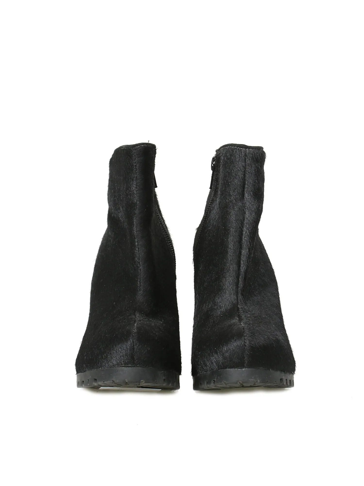 Calf Hair Wedge Booties