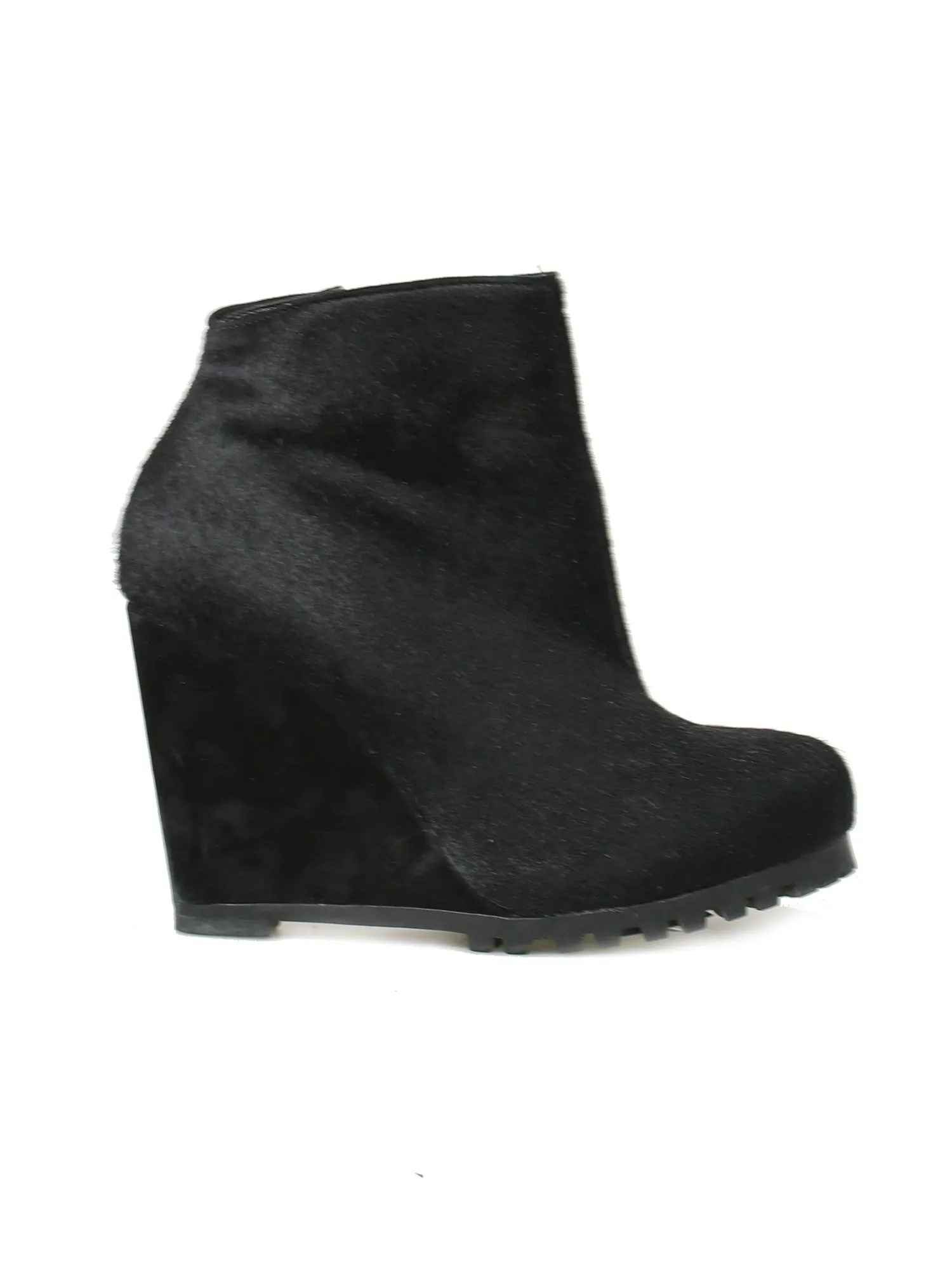 Calf Hair Wedge Booties