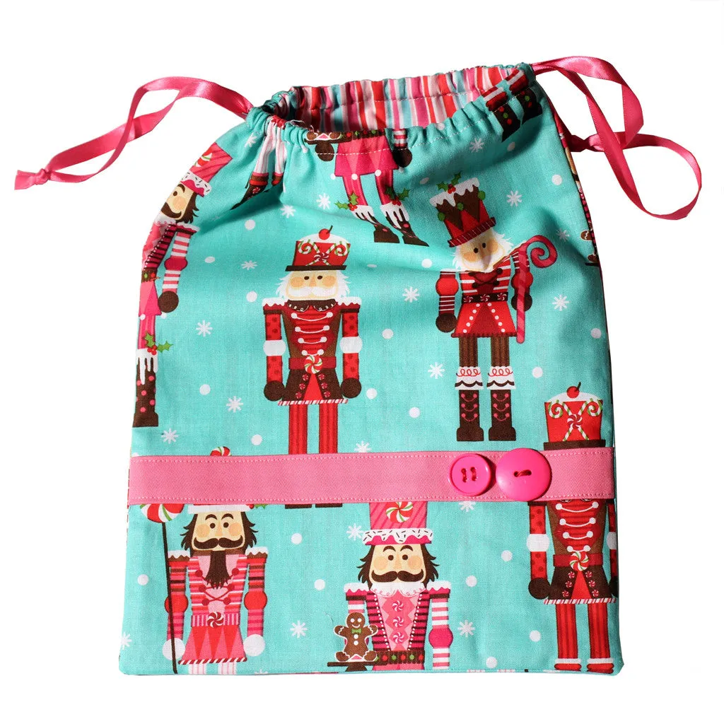 Candy Nutcracker Drawstring Tote Bags (Choose from 2 Colors)