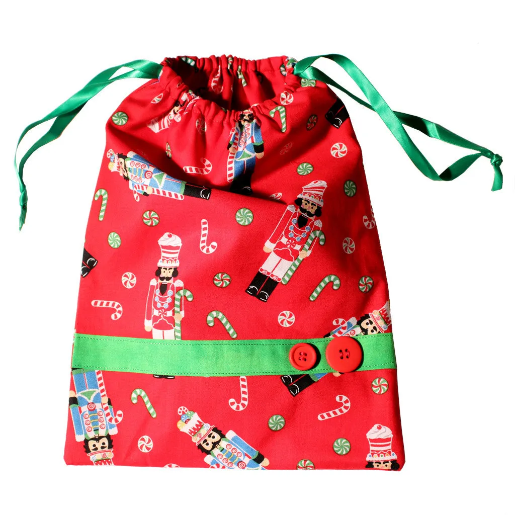Candy Nutcracker Drawstring Tote Bags (Choose from 2 Colors)